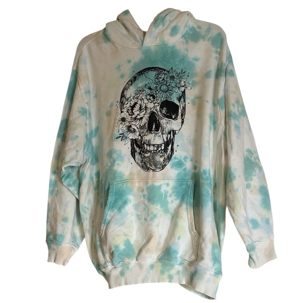 Aerie tie dye skull hoodie sweatshirt oversized
